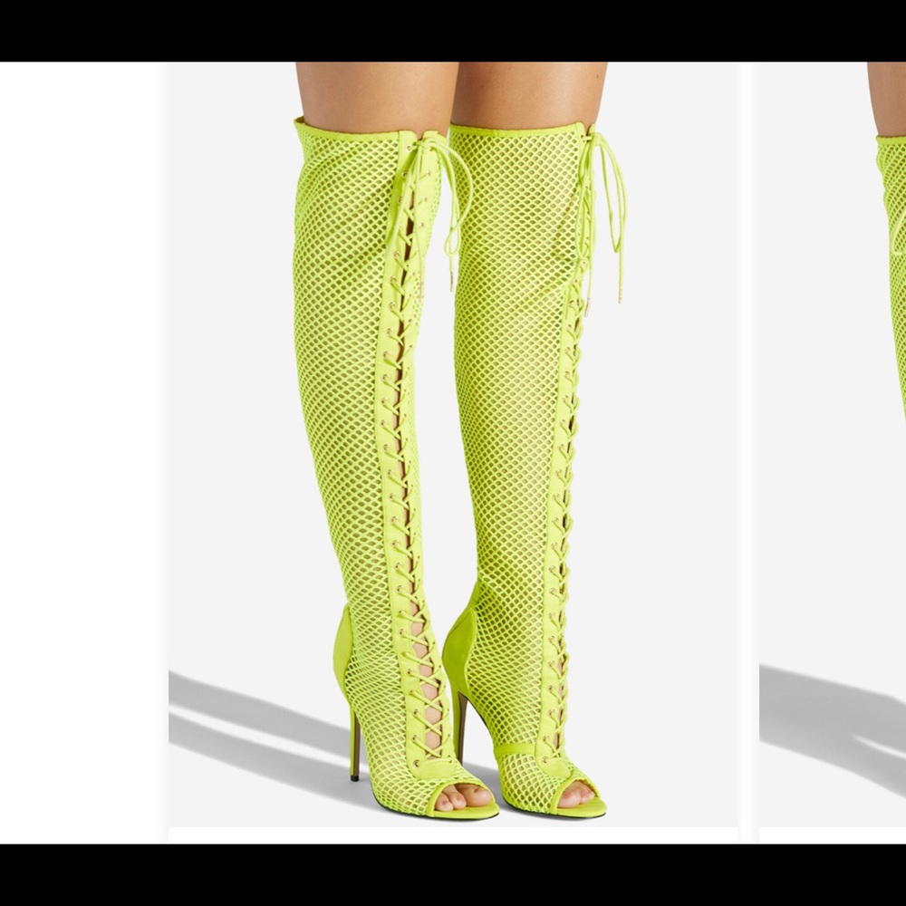 Neon lace up boots size 7